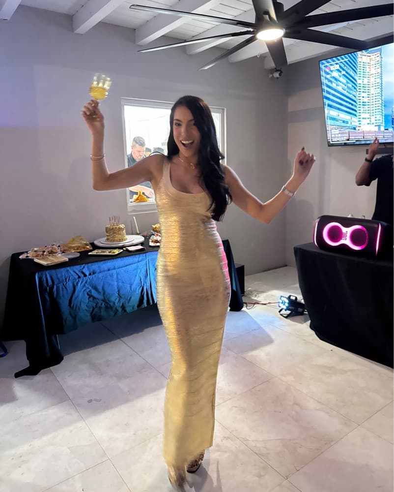 Gold Bandage Maxi Dress - Image 3