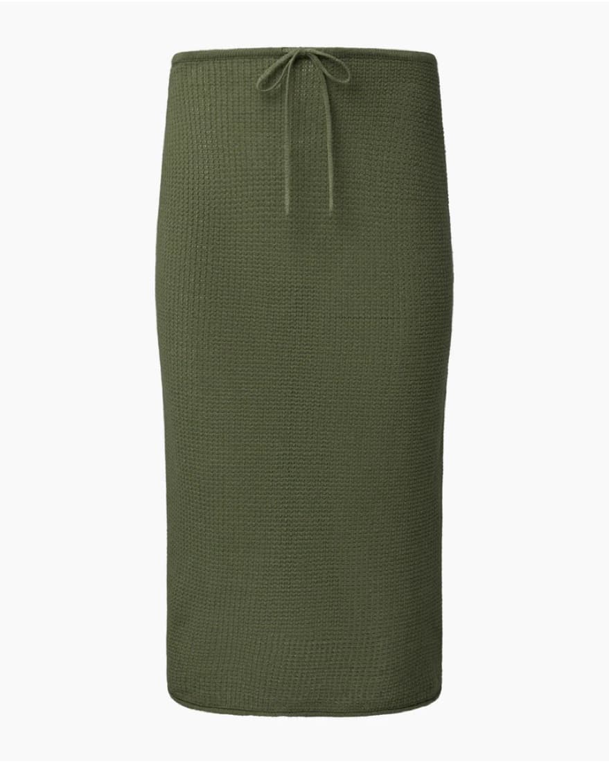 ONIA LINEN KNIT LOW RISE MIDI SKIRT - Image 1