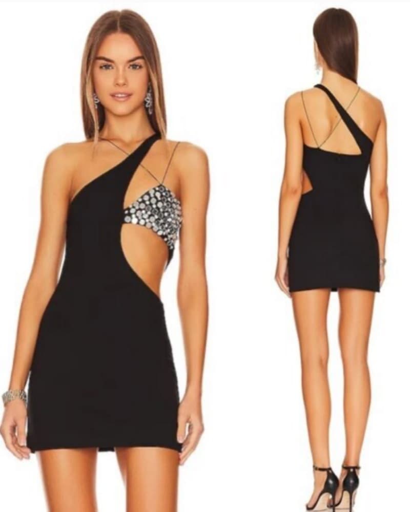 NBD Sequin One-Shoulder Dress - Image 1