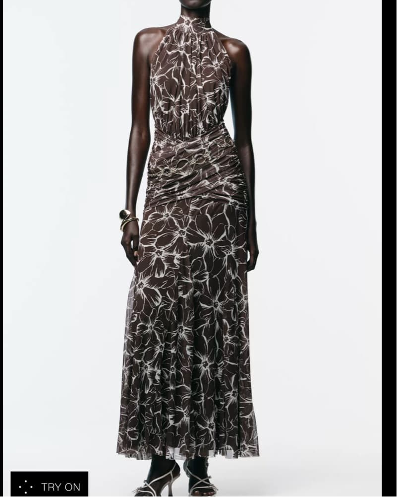 Elegant Floral Halter Maxi Dress - Image 2