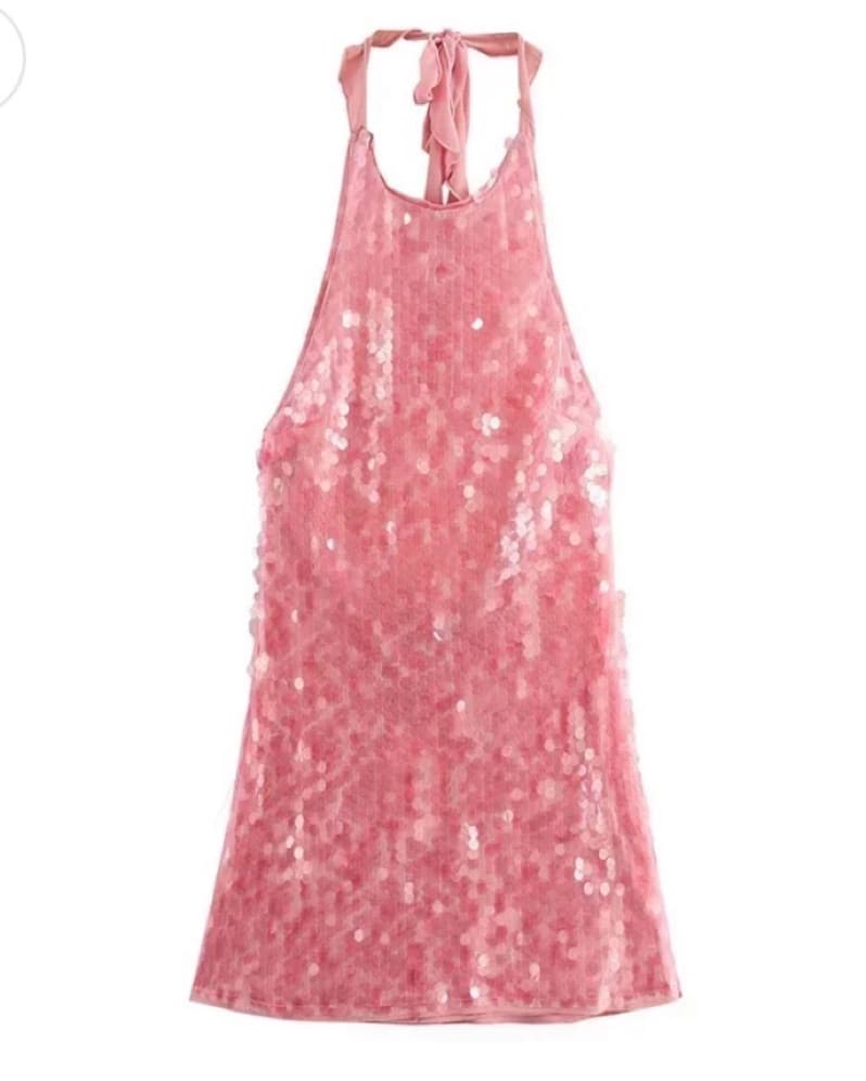 PINK SEQUIN ZARA DRESS - Image 1