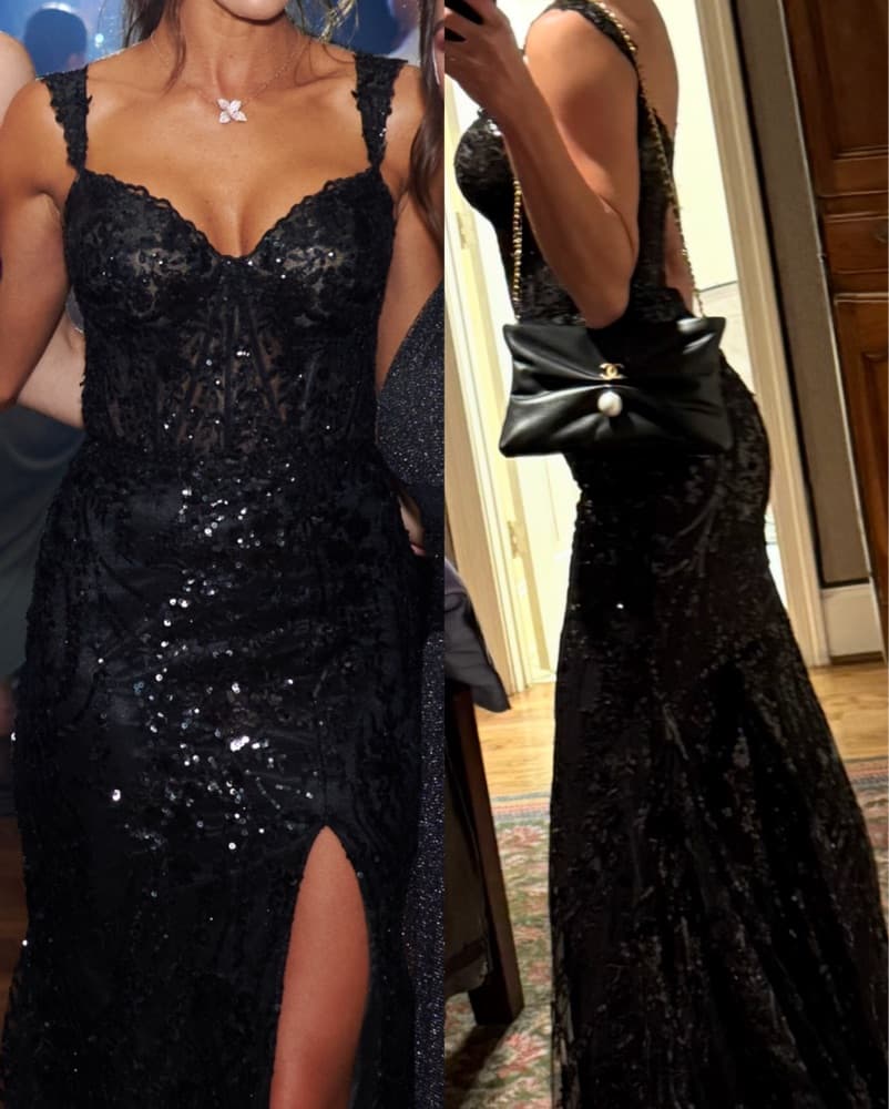 Glamorous Black Sequin Gown - Image 4