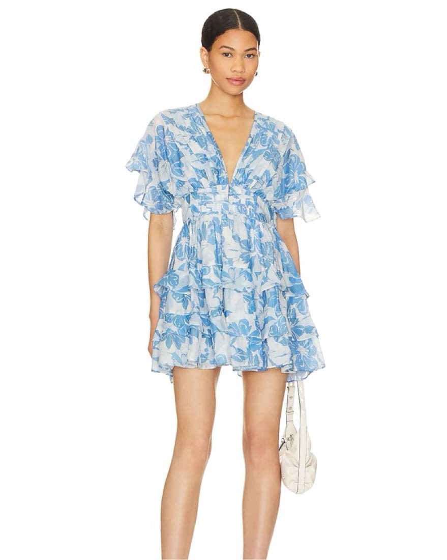 Floral Ruffle Mini Dress - Image 1