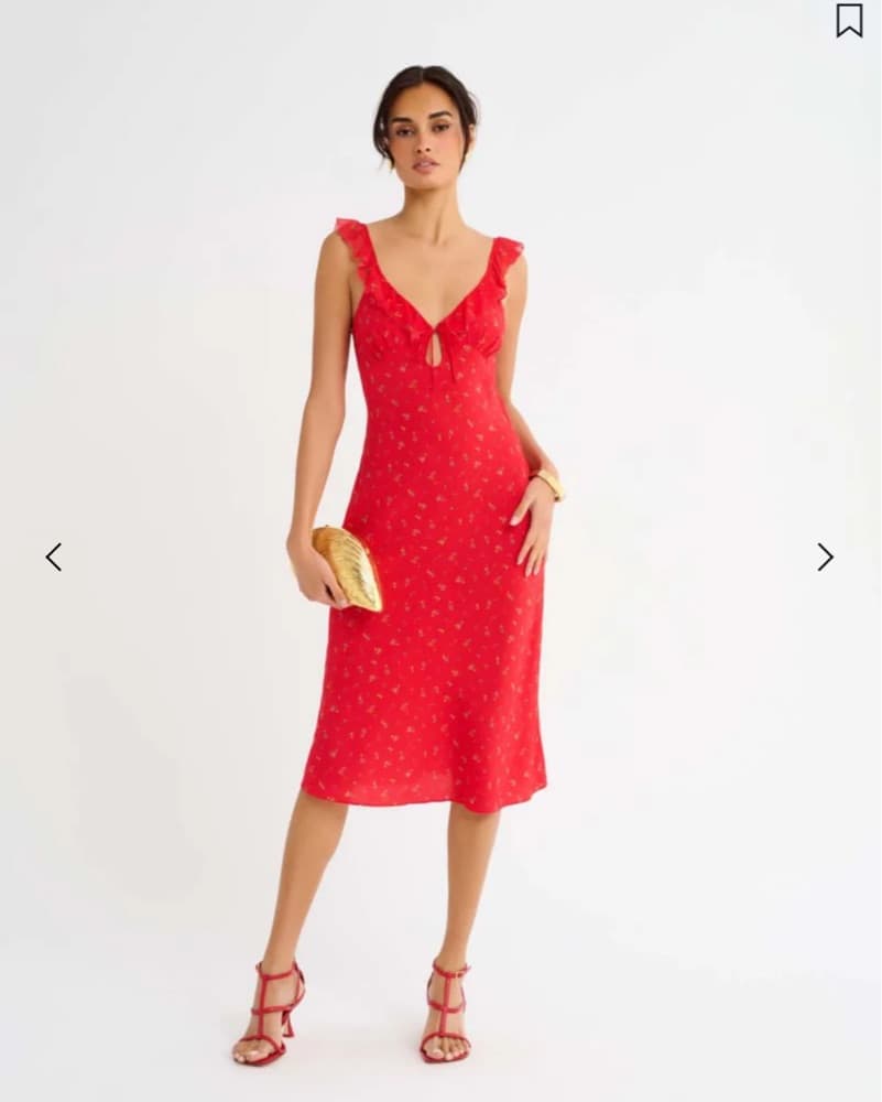 Red Butterfly Midi Dress - Image 4