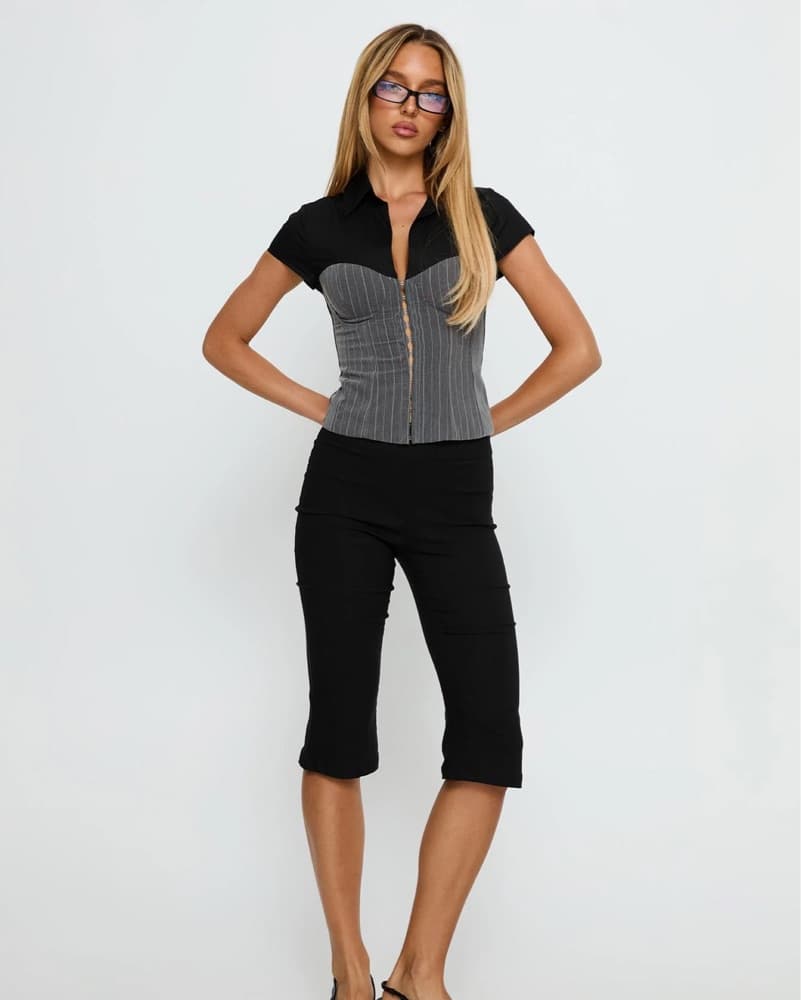 Bobette Corset Top Black / Grey - Image 2