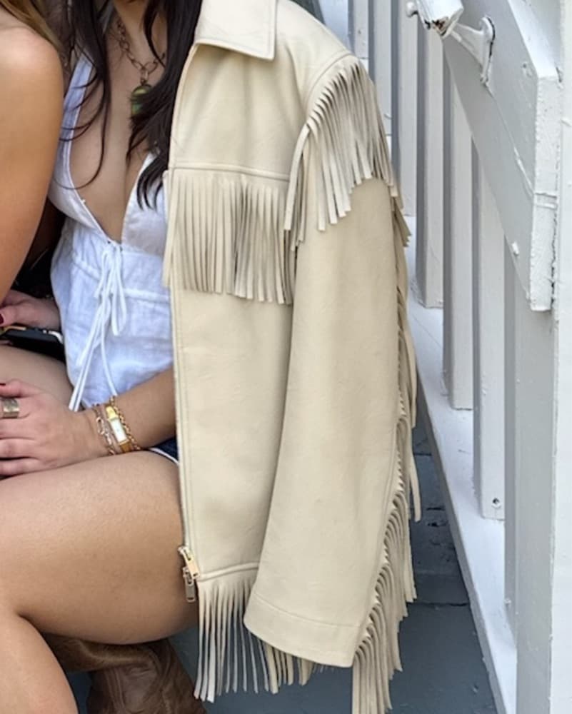 Stella Mccartney Cream Fringe Jacket - Image 1