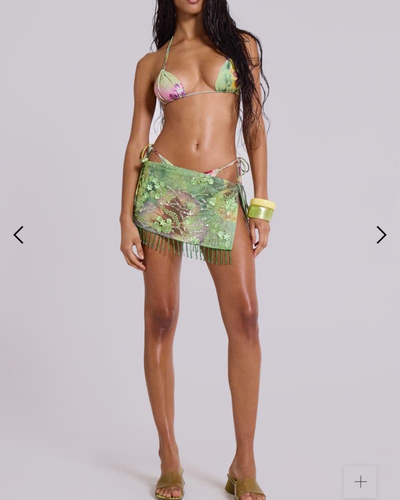 mellona embelished mini skirt lime - Image 3