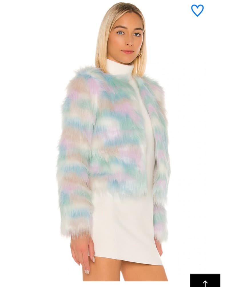 Vibrant Faux Fur Jacket with Pastel Hues - Image 4