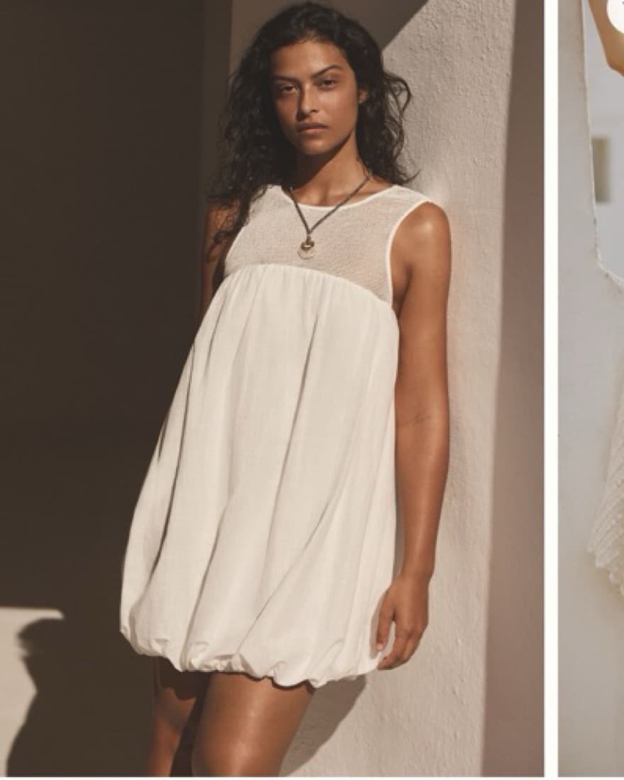 Anthropolgie White Bubble Hem Dress - Image 1