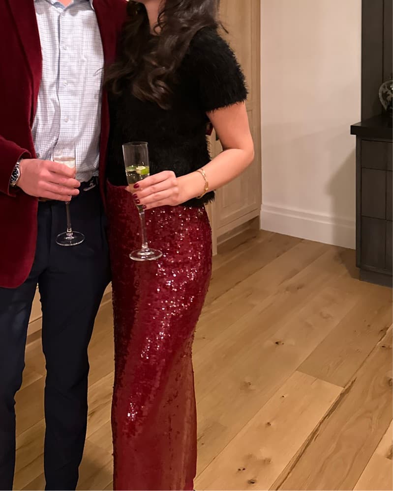 Red Sequin Holiday skirt - Image 1