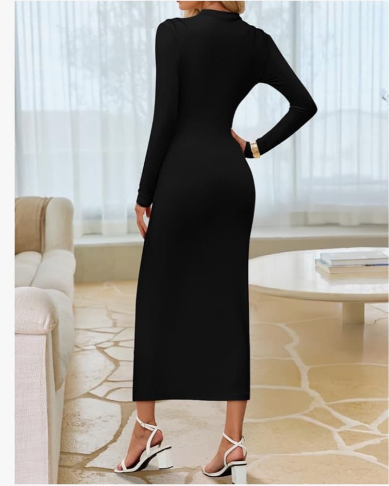 Black Formal Wedding Guest Dress - Image 2