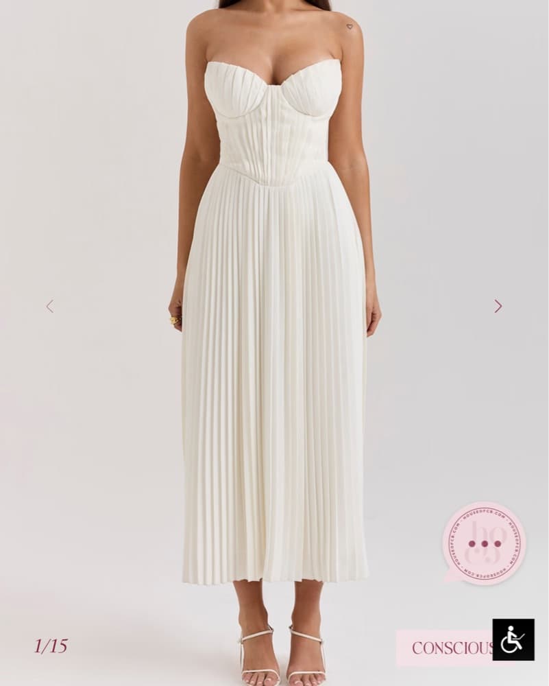 House Of Cb Amorata Strapless Midi Dress - Image 1