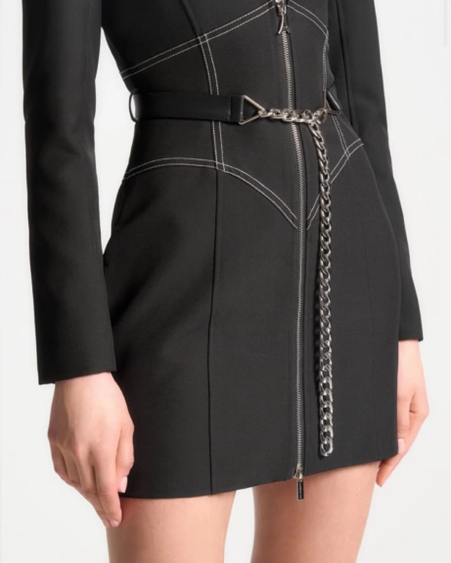 Corset Blazer Dress with Chain - Image 4