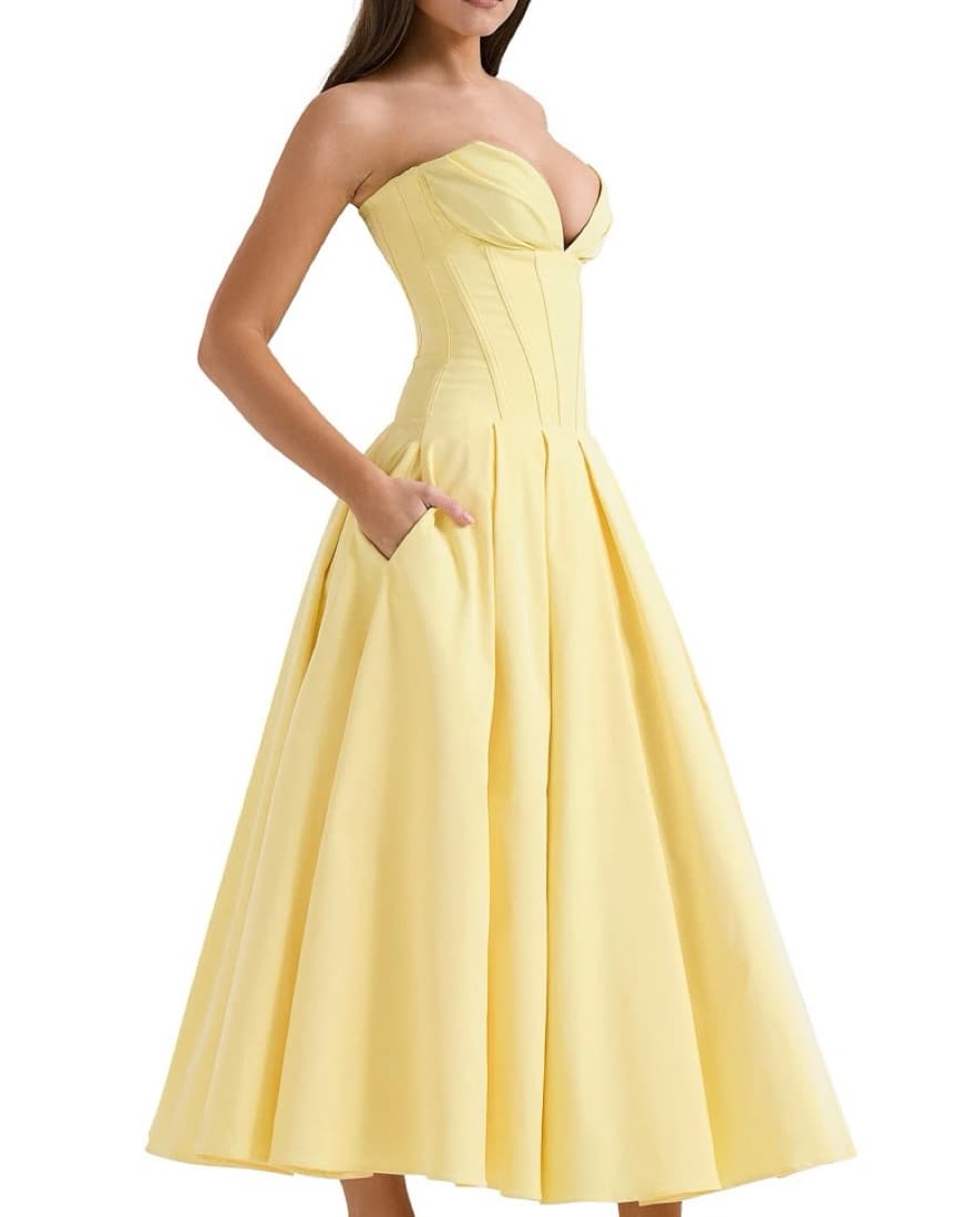 House Of CB Lady Dress L+ Yellow - Image 1