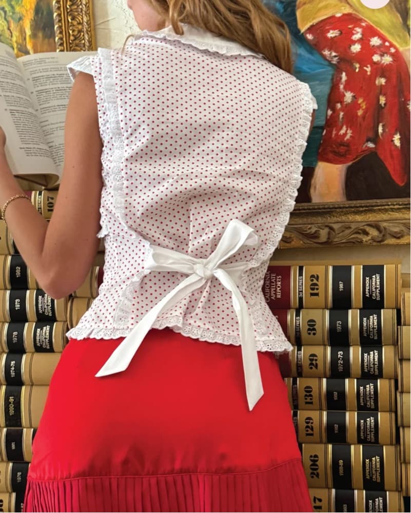 Fait Par Foutch Polka Dot Top Size: Med. - Image 3