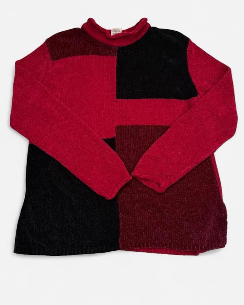 Vintage Patchwork Design Sweater - Image 2