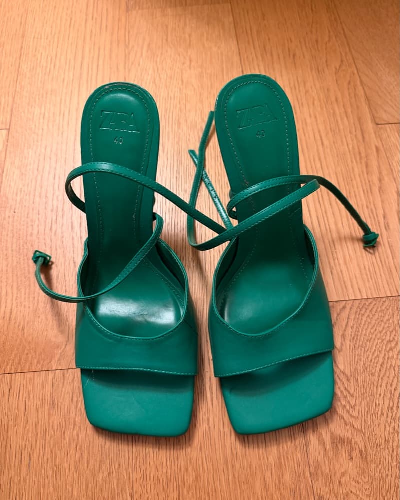 Vibrant Green Strappy Heels - Image 2