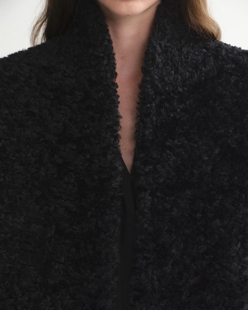 SourceUnknown Shawl-collar Shearling Jac - Image 2