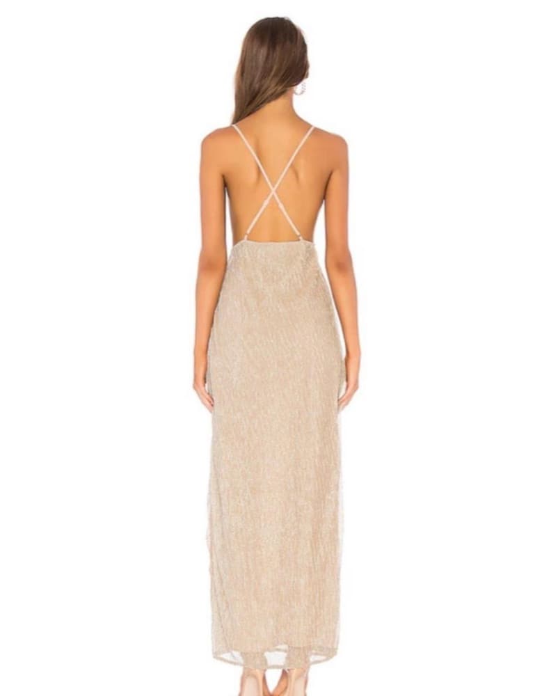 Superdown Gold/Cream Dress - Image 3