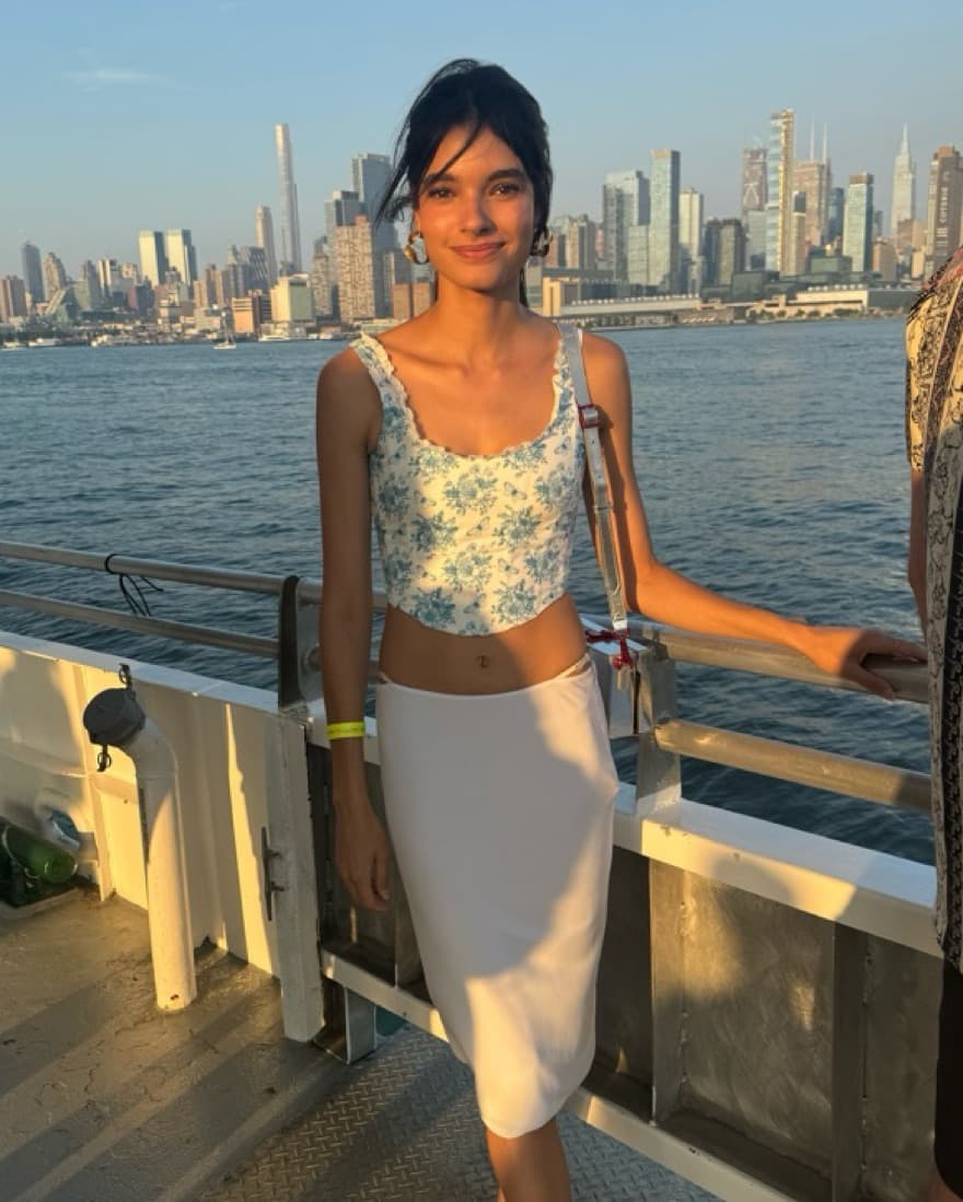 Bundle-WithJeanCorset Top And WhiteSkirt - Image 1