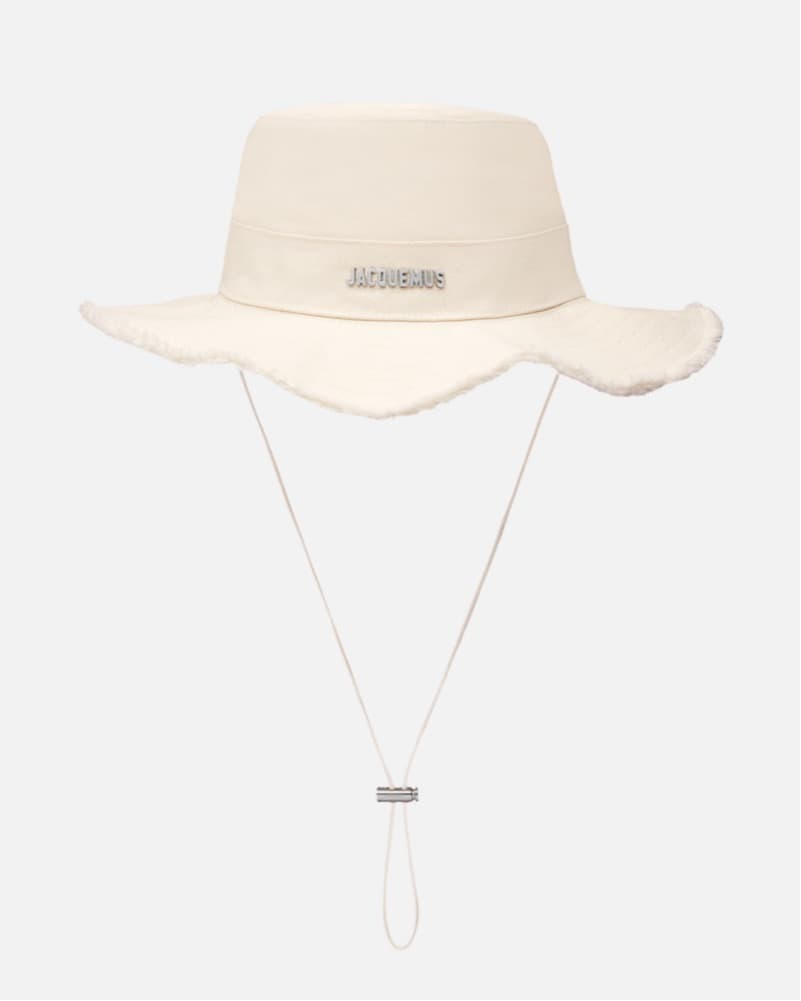 Jacquemus Fuzzy White Bucket Hat - Image 1