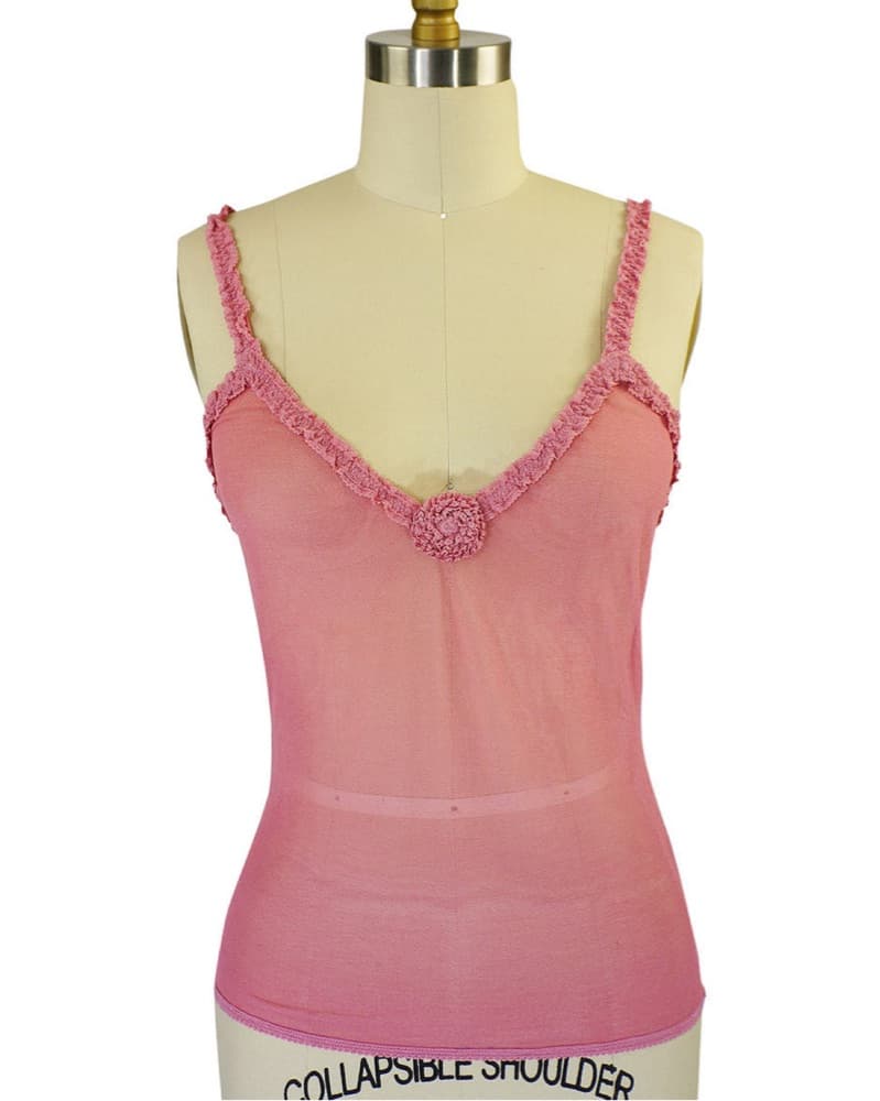 Prada Pink Tulle Stretch Tank Top - Image 1