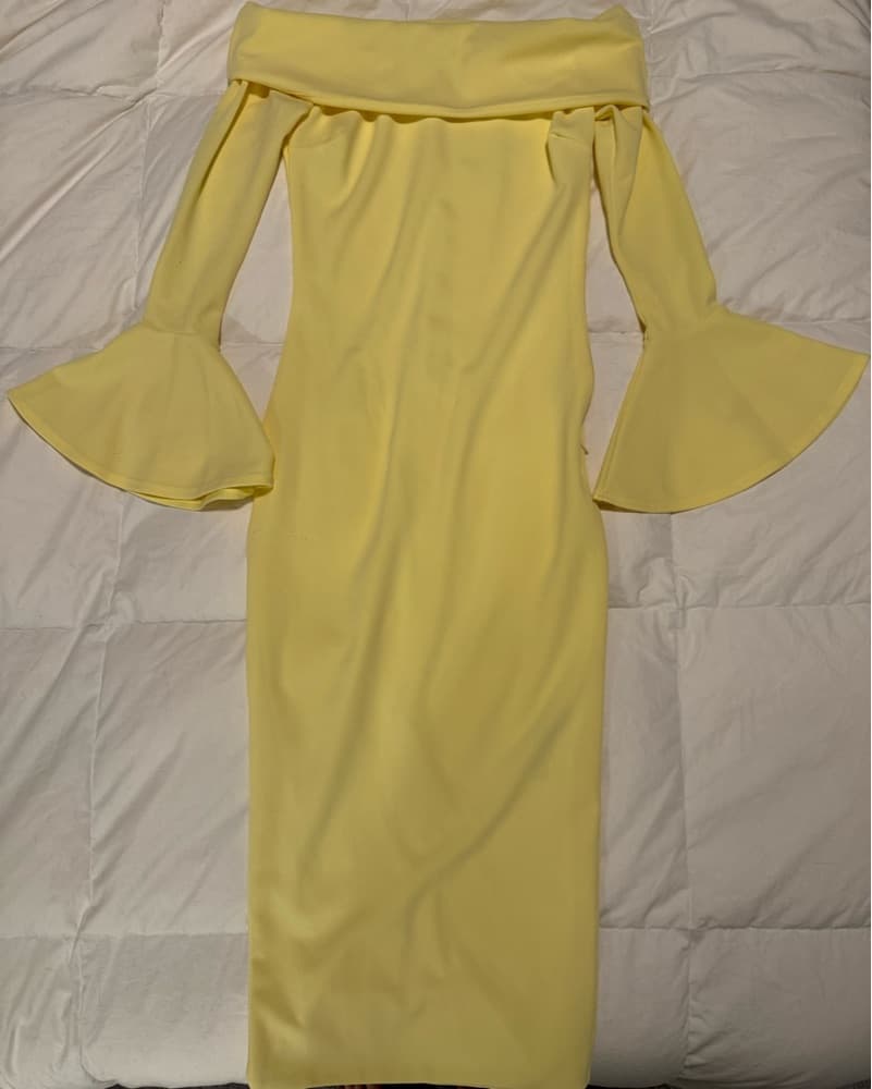 Club L London Yellow Midi Dress - Image 5