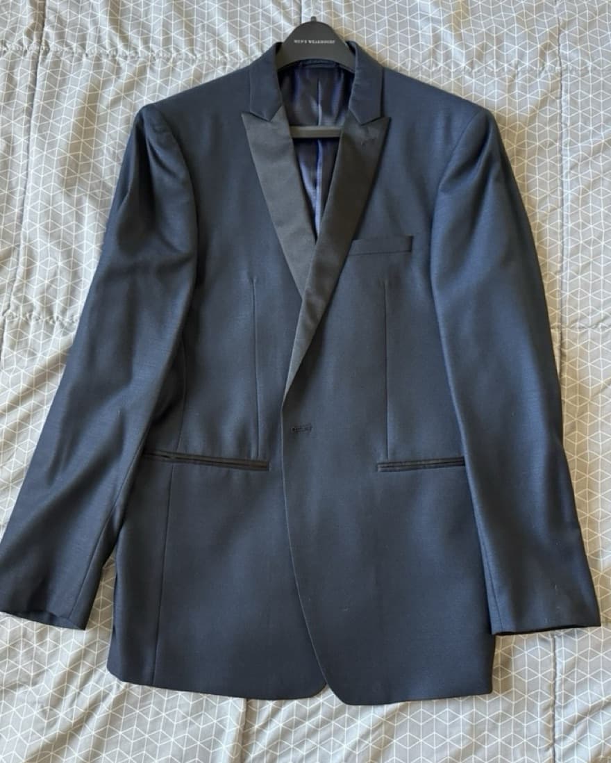 Vintage Color Block Charcoal Gray Blazer - Image 4