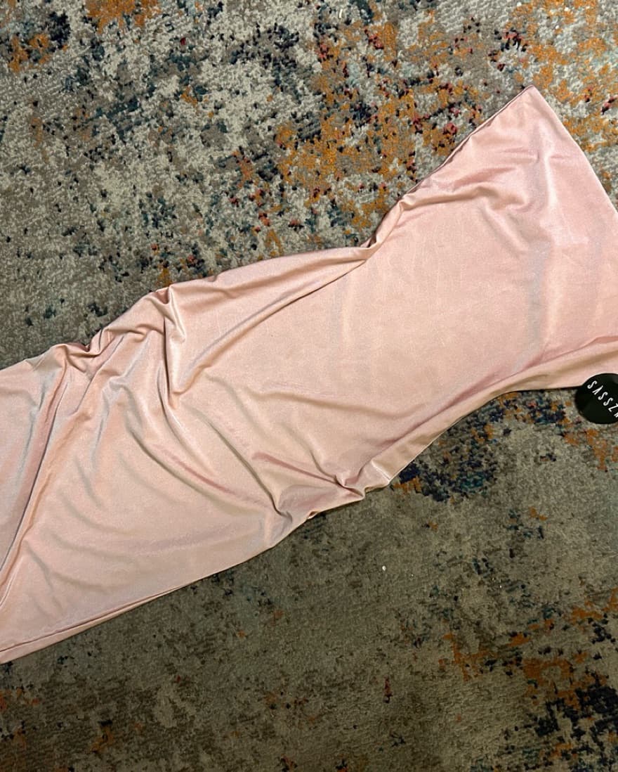 Champagne Spandex Full Length Dress - Image 3