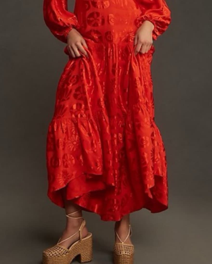 farm rio x anthipologie red maxi dress  - Image 3