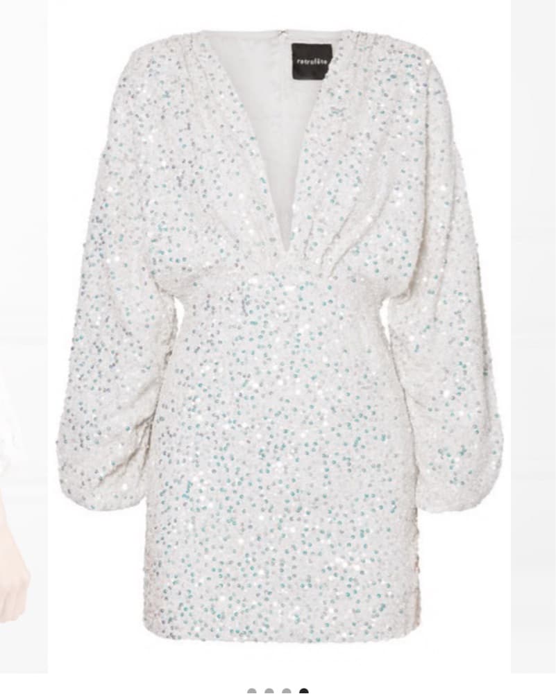 Retrofete White Sequin Dress - Image 4