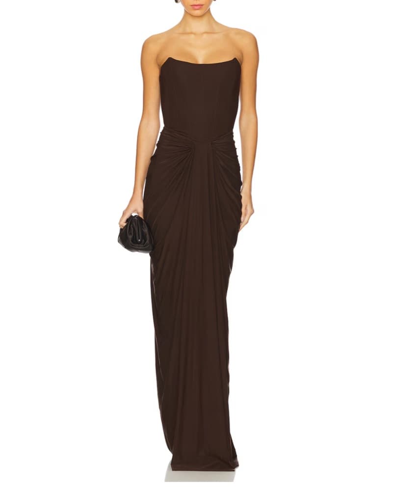 Pearl Gown in Dark Brown - Image 1
