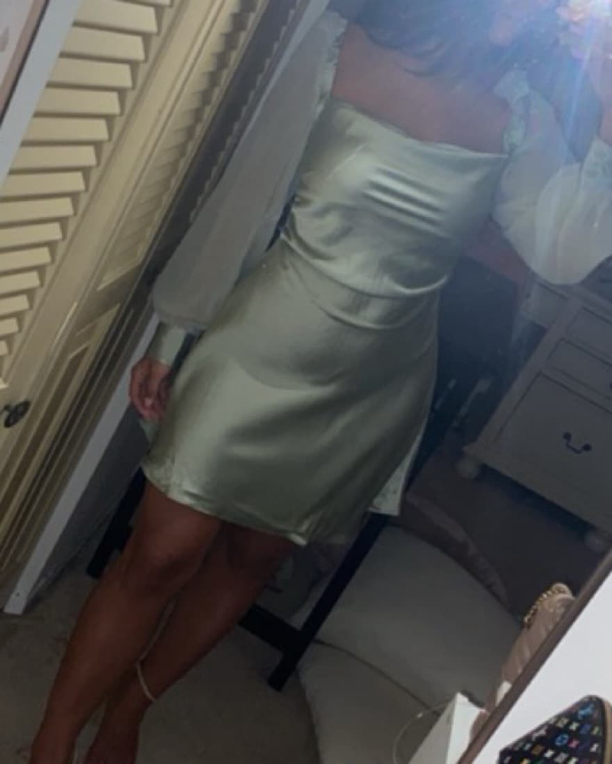 We Wore What Puff Sleve Cowl Dress - Image 4