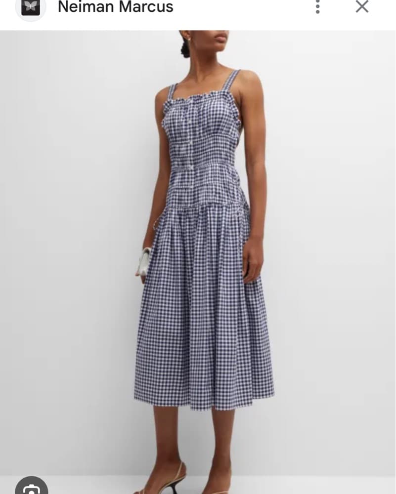 Jason Wu Gingham Drop Waist Dress - Image 1