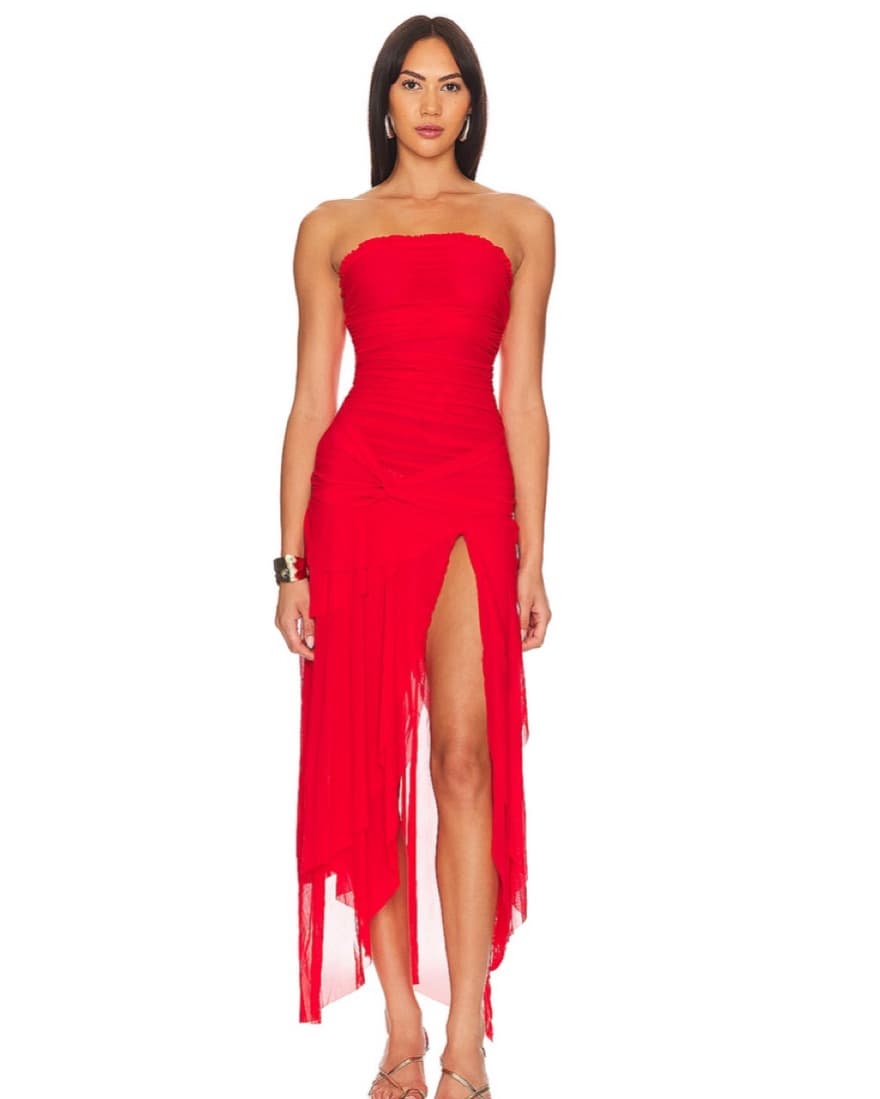 Guizio Lyla Twist Dress Red - Image 1