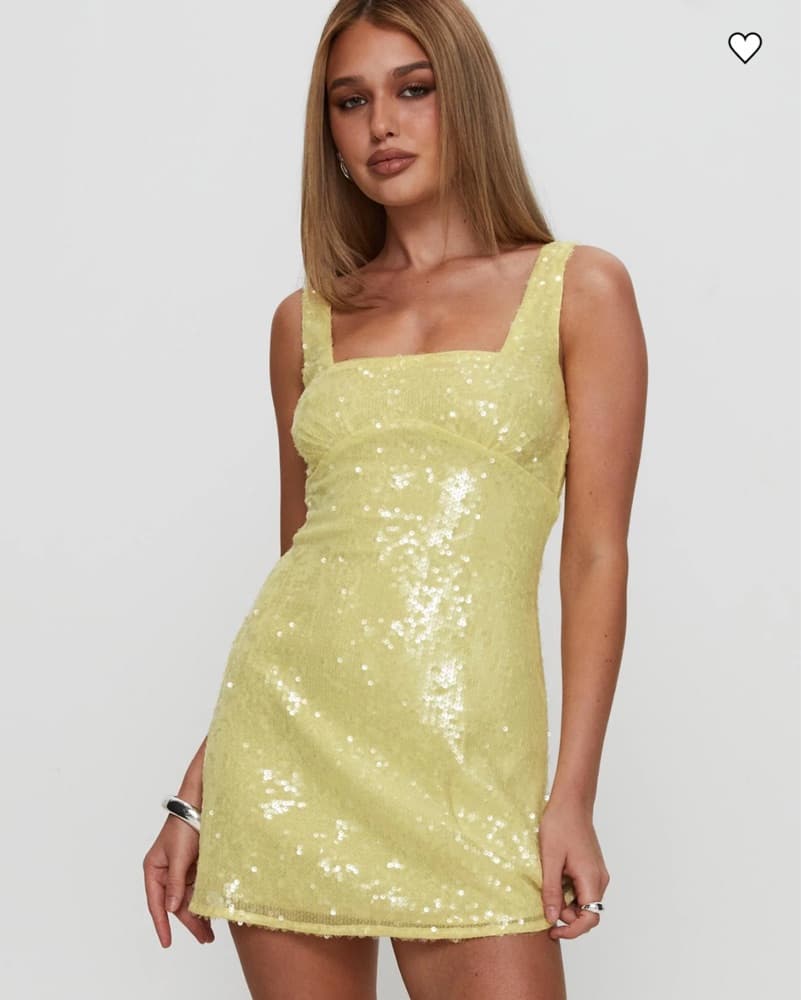 Yellow Sequins Dress - Image 1