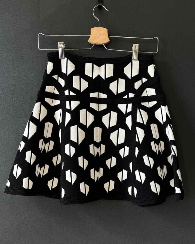Flared Printed Mini Skirt - Image 1