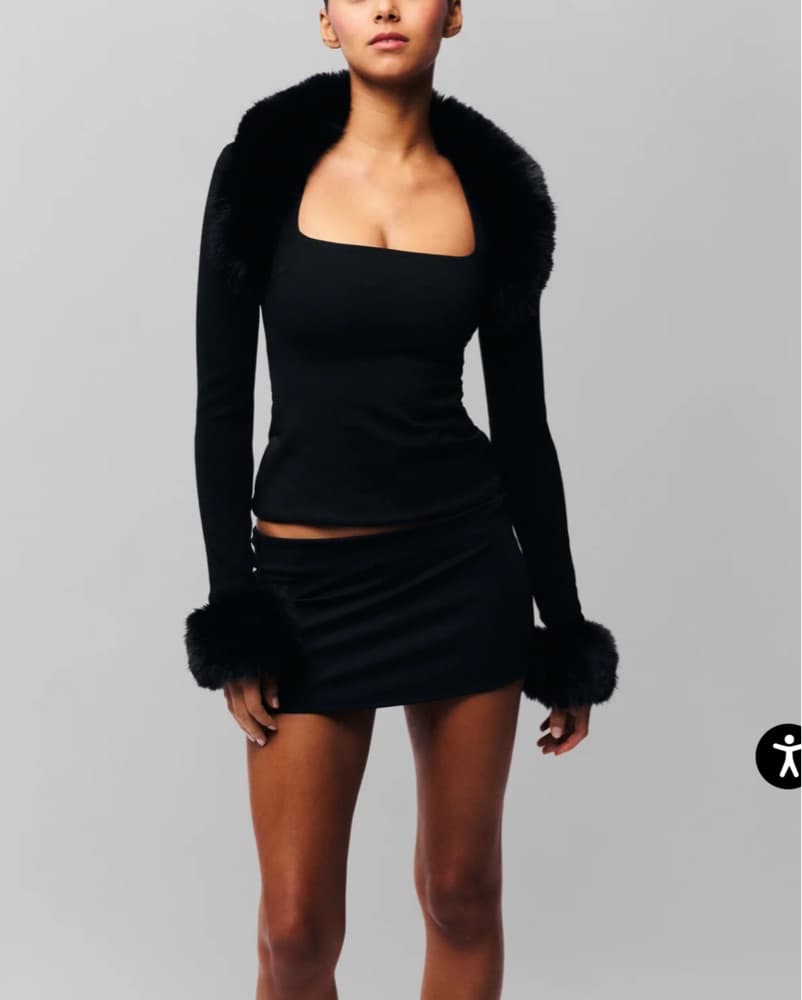 Guizio Faux Fur Knit Bolero Sz M - Image 1