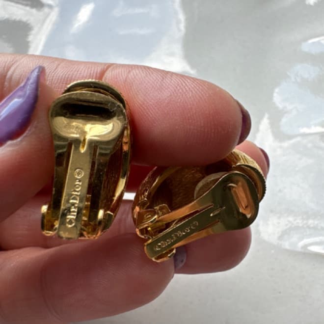 Vintage Christian Dior Clip On Earrings - Image 3