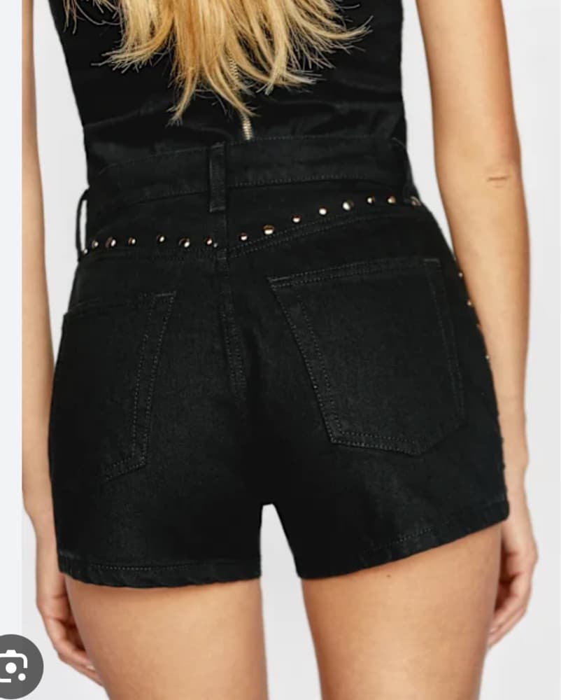 Reformation Black Studded Shorts Set - Image 3
