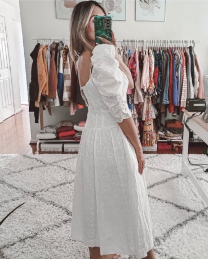 White  Cottagecore Dress forLove&Lemons - Image 3