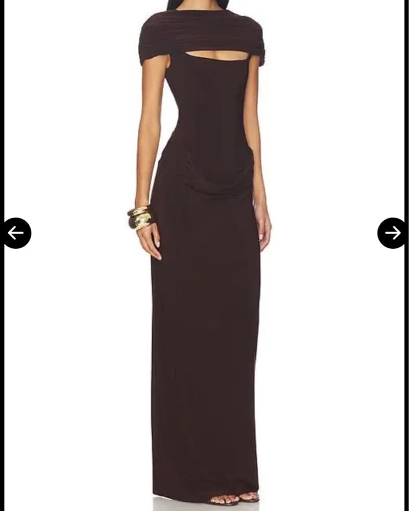 Gorgeous Brown Selene Jersey Maxi Dress - Image 2