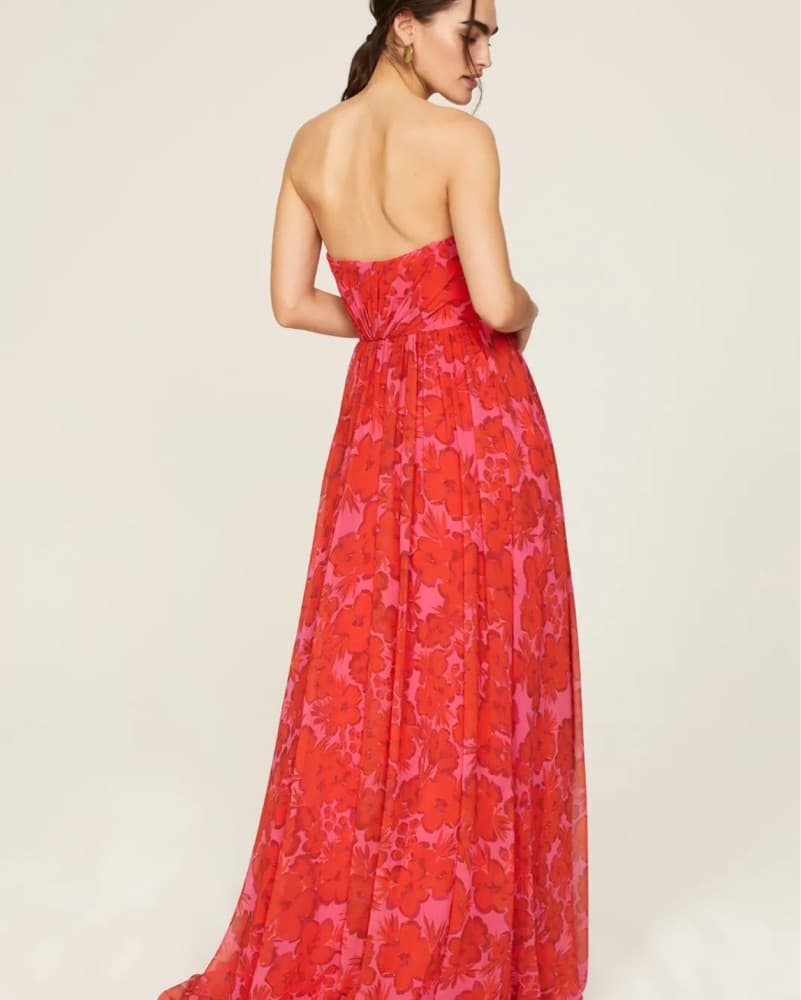 Badgley Mischka Floral Drape Gown - Image 4