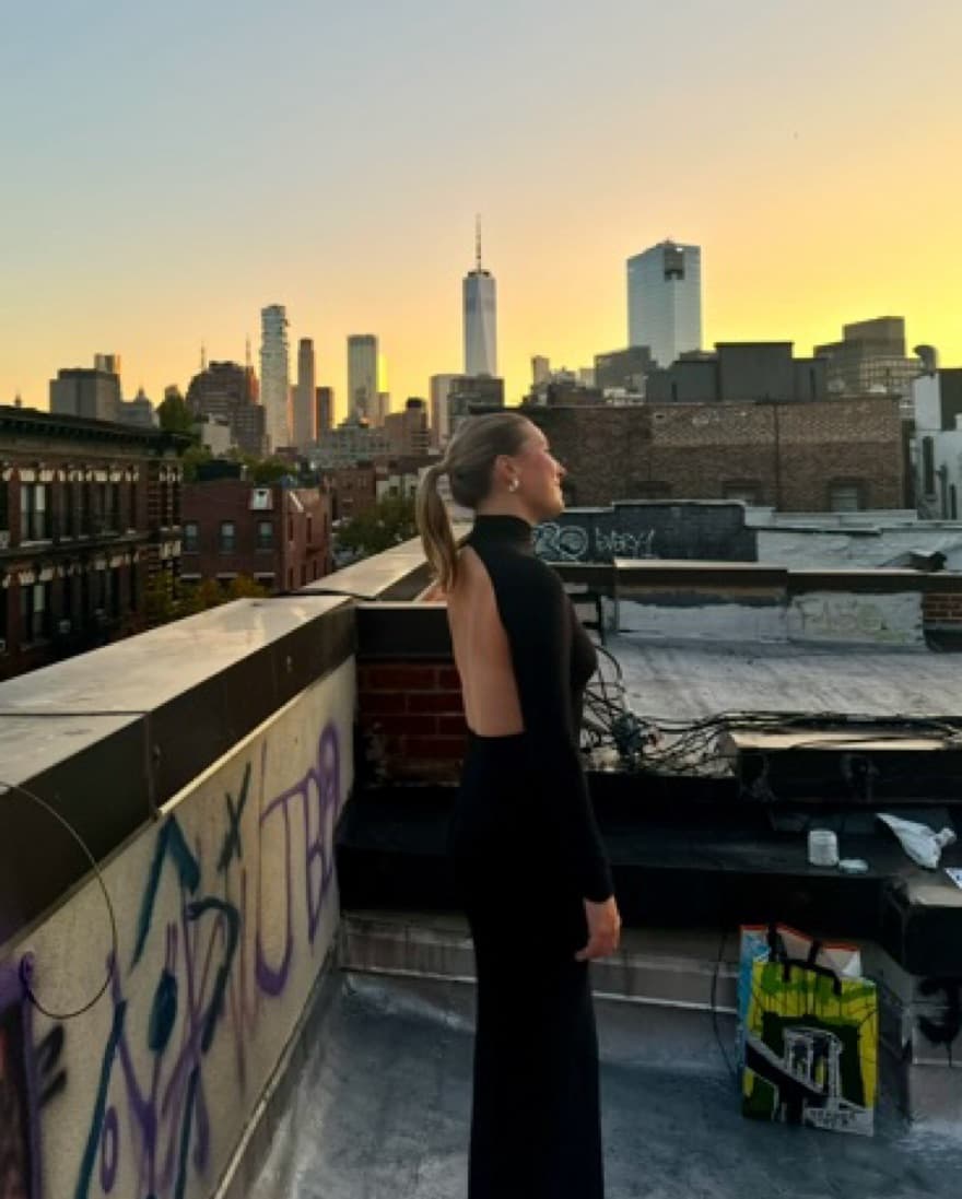 Open Back Black Midi Dress - Image 1