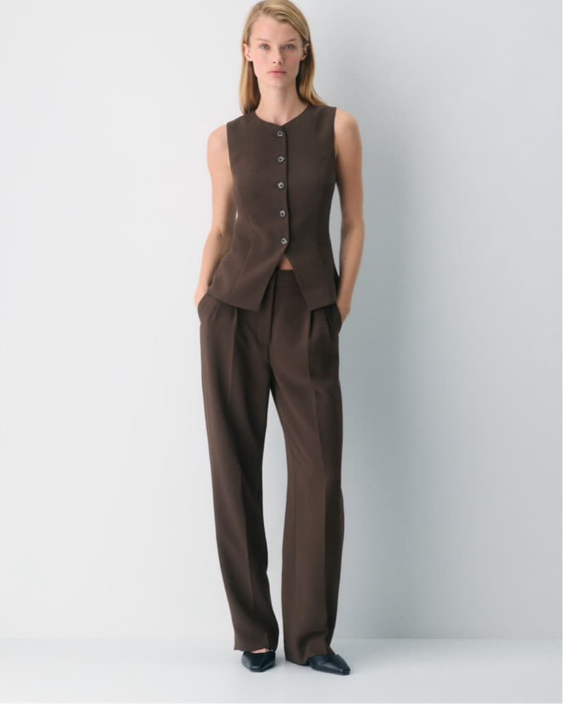 Aritzia Brown Vest Set - Image 1
