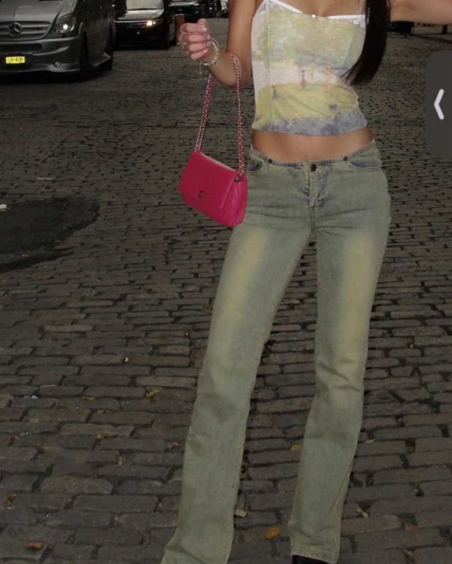 Low Rise Washed Flared Jeans - Image 4