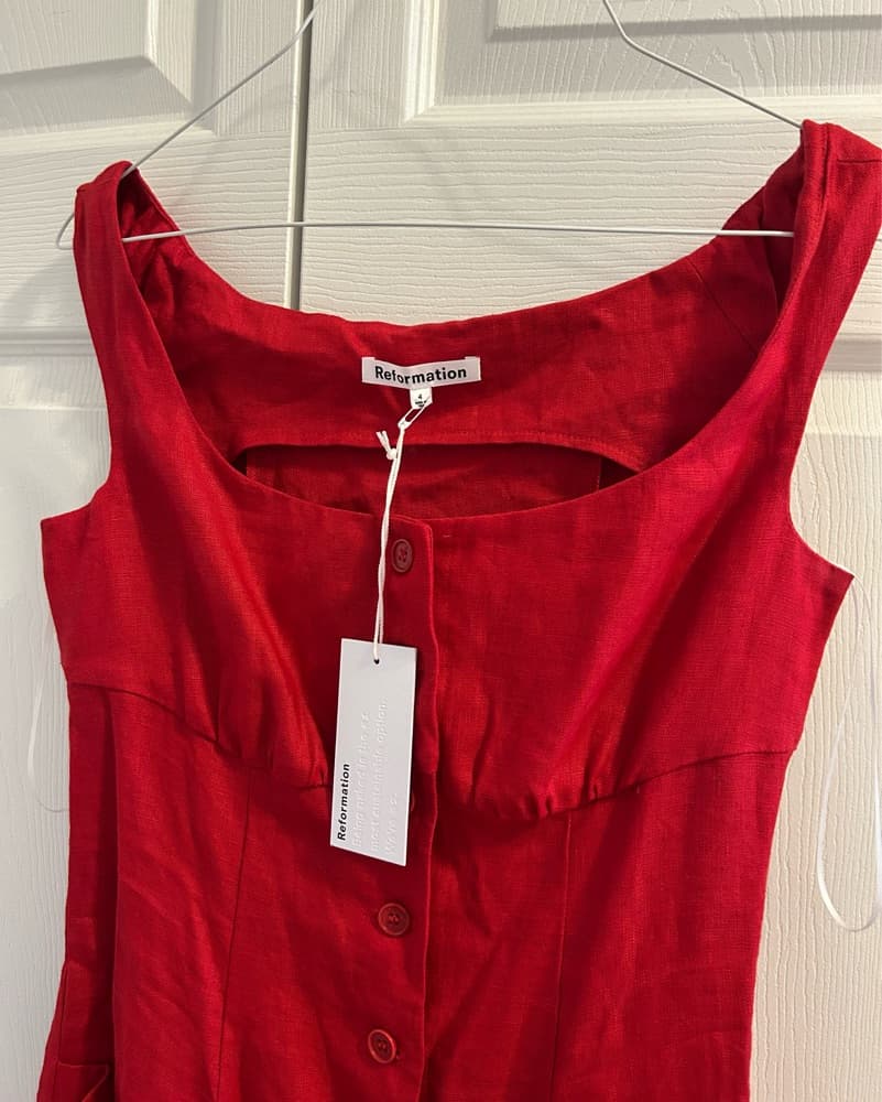 Reformation Louisa Linen Dress - Image 4