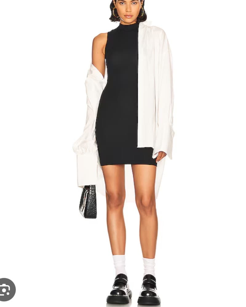 Helsa Jersey Mock Neck Mini Dress  - Image 3