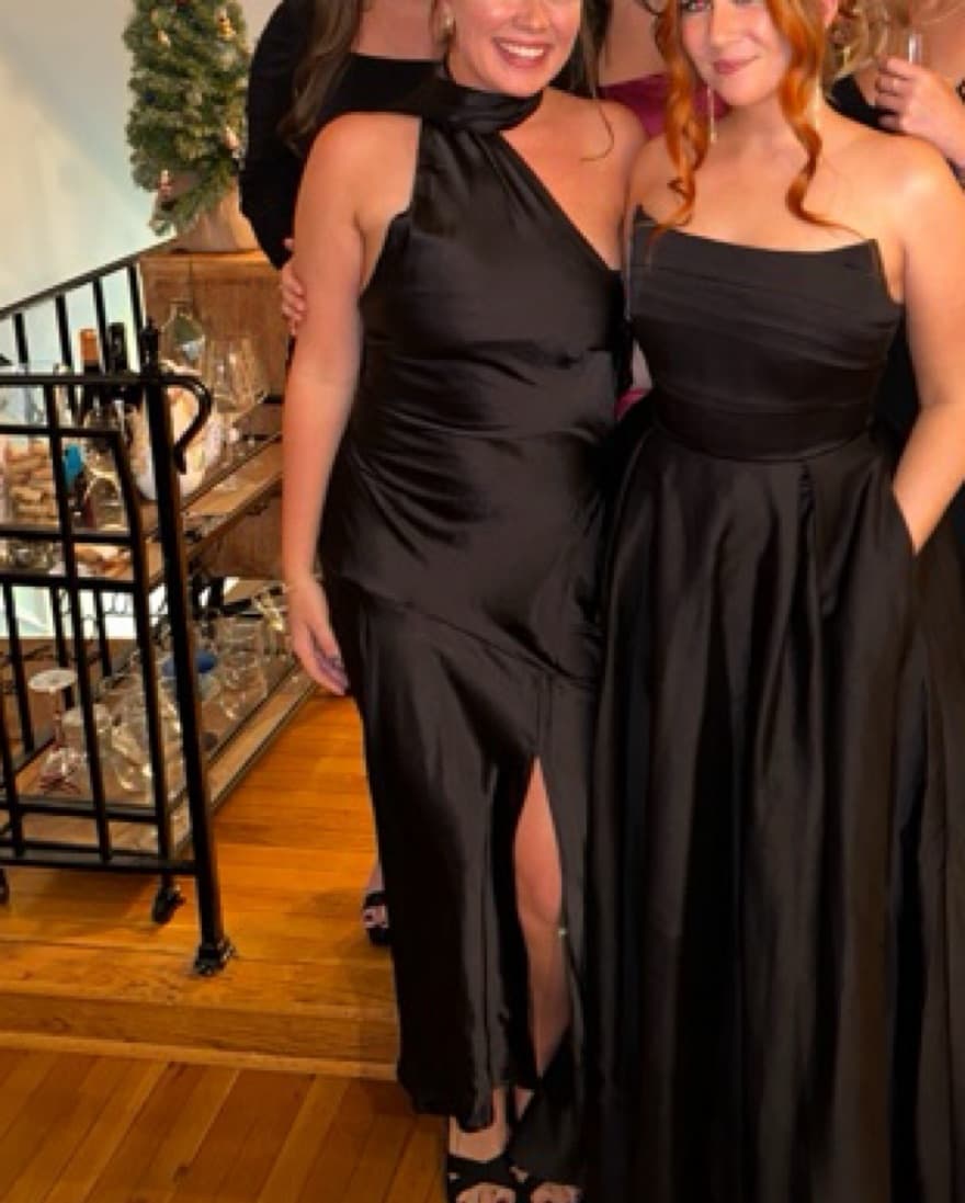 SATIN MAXI DRESS BLACK - Image 3