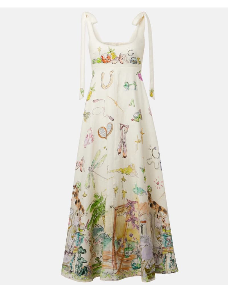 ALÉMAIS Anouk printed linen midi dress - Image 1